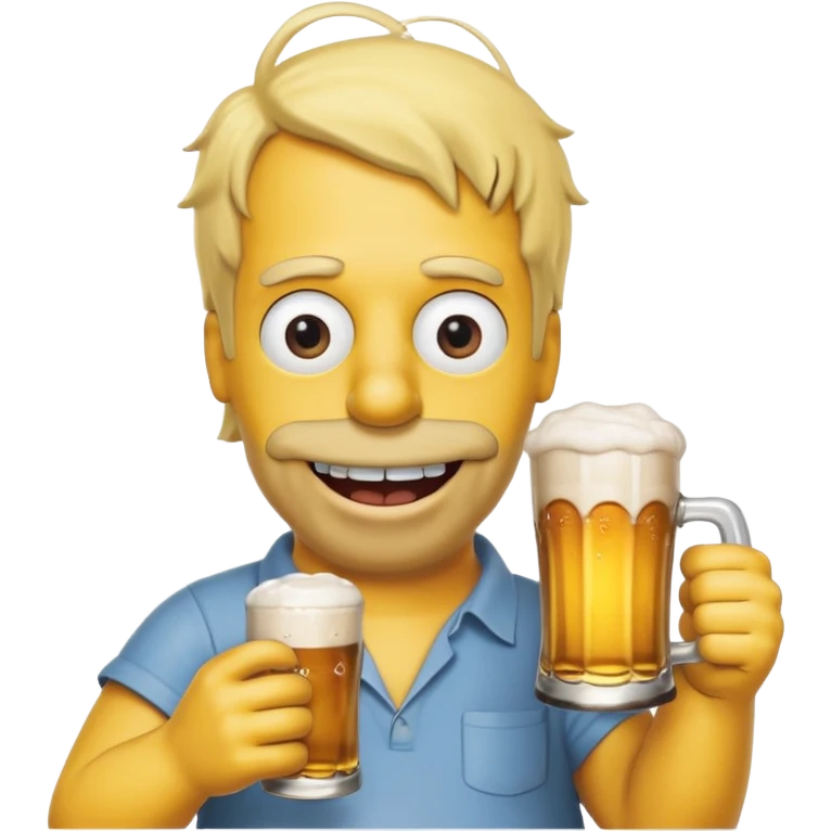 homer simpson smiling with a beer emoji