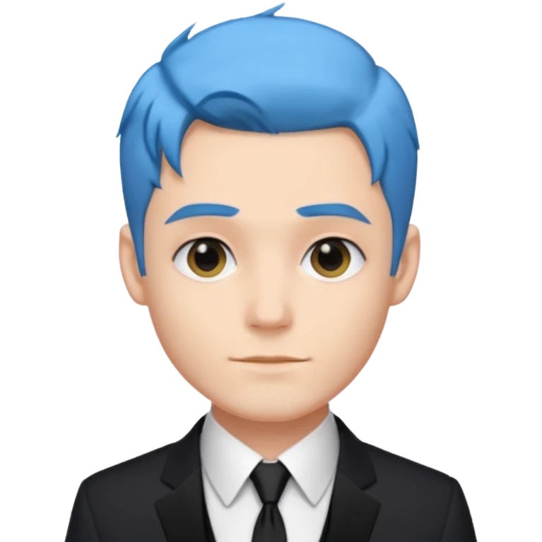 blue hair pastel skinned groom emoji
