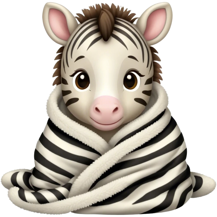 Baby zebra cozy in blanket  emoji