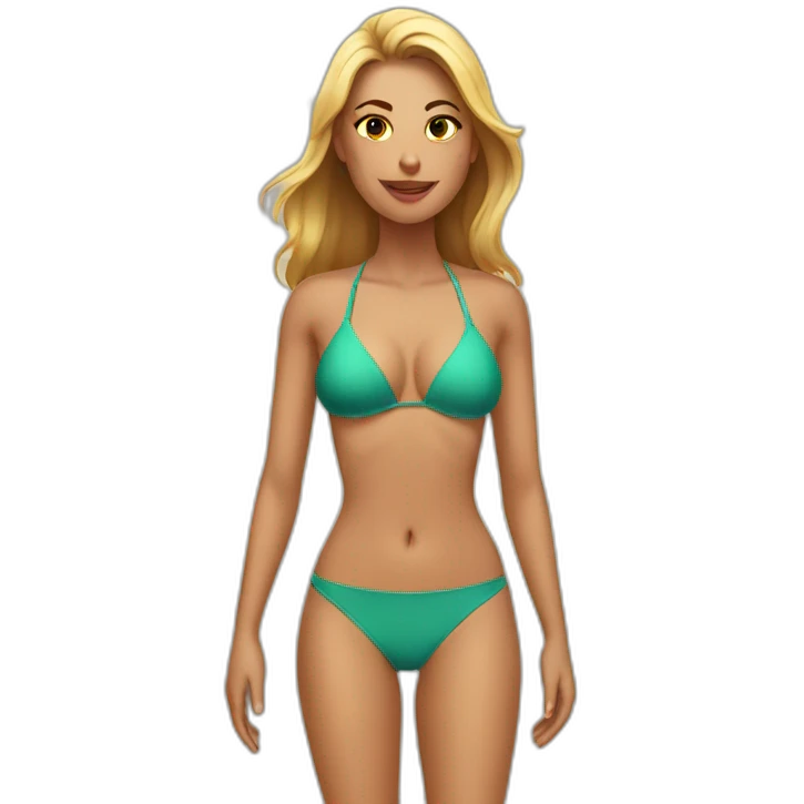 women with bikini on beach emoji