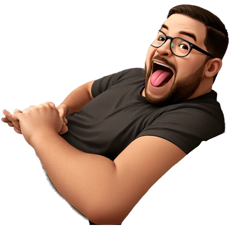 boy with glasses and tongue emoji