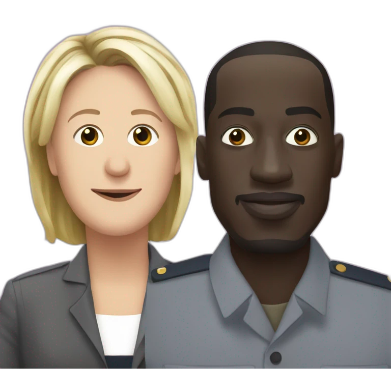 Marine LePen with Mamadou emoji