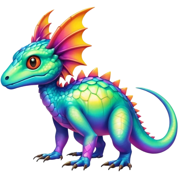  exotic tropical iridescent cyber-Fakémon-Vernid-creature emoji