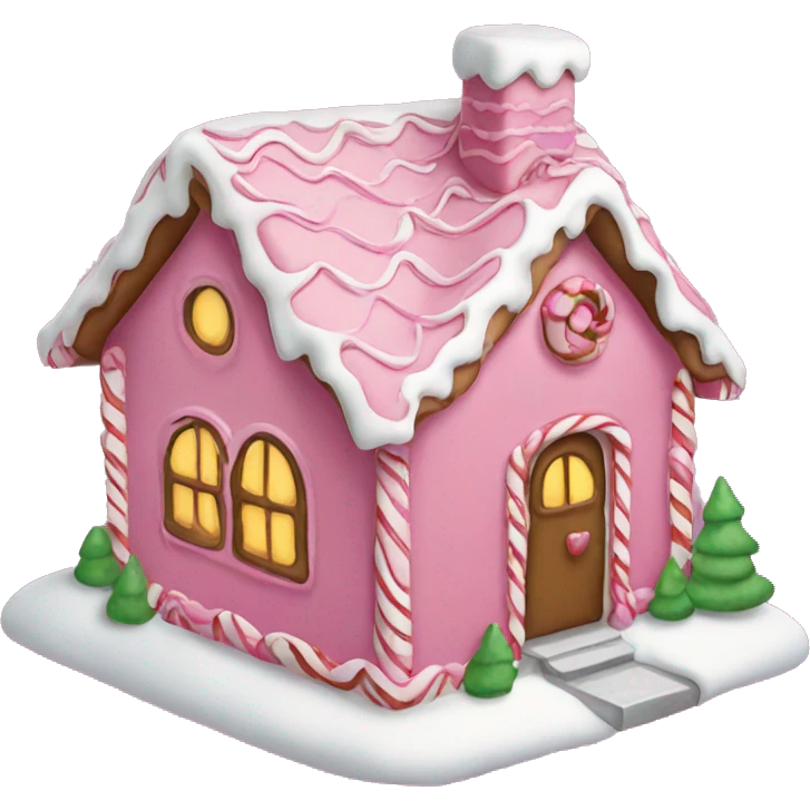 A pink gingerbread house emoji