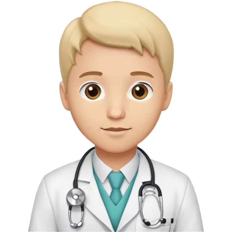 a yound doctor using lab coat and a littman stetoscope  emoji
