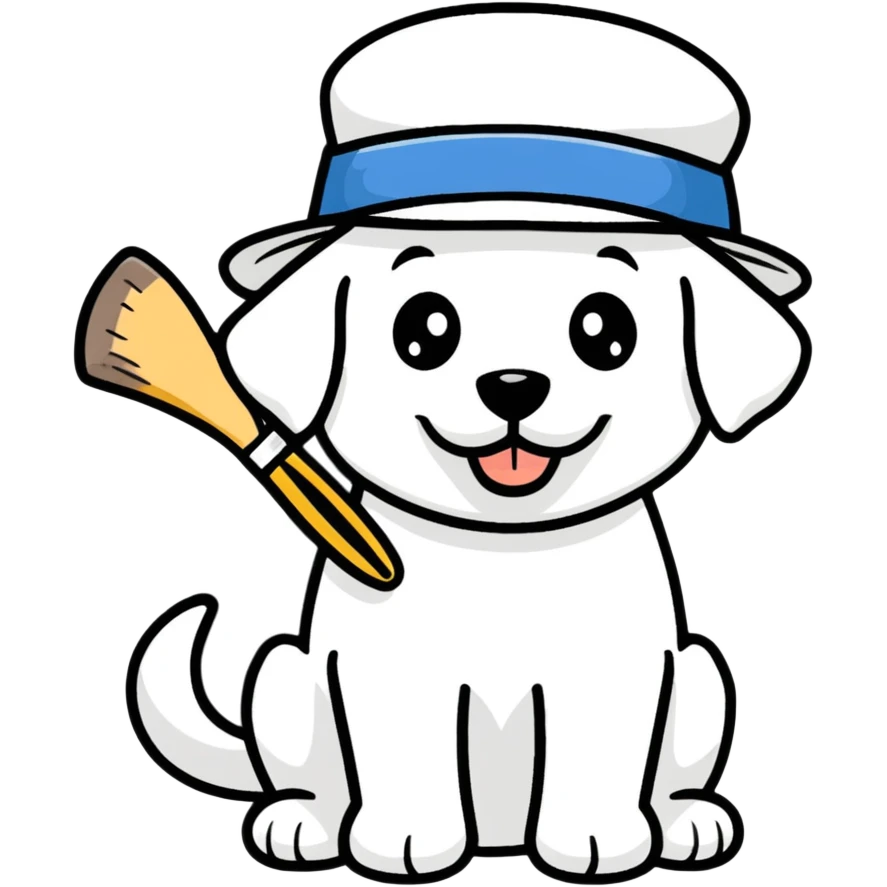 Cute dog painter emoji