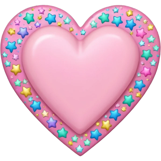 pastel heart with a soft star confetti emoji