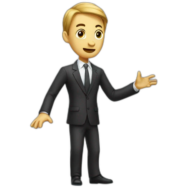 man in suit arms in the air summoning something emoji