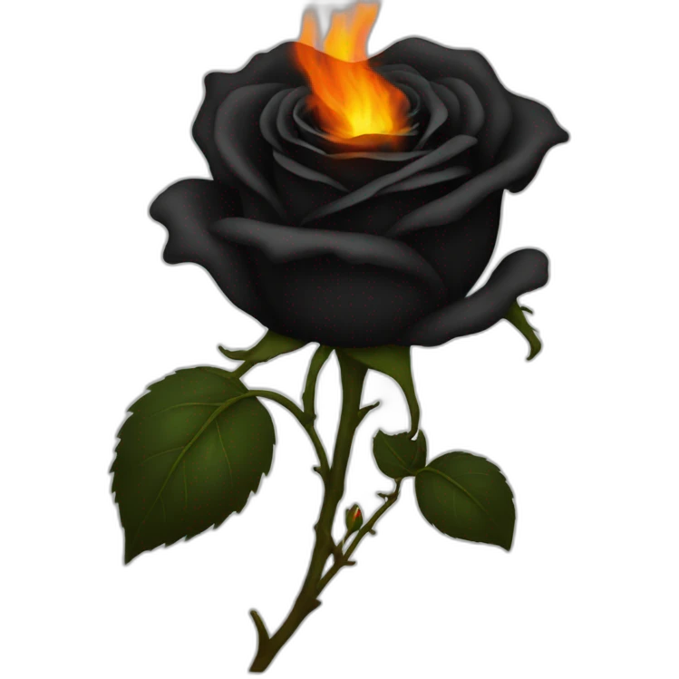 black rose on fire emoji