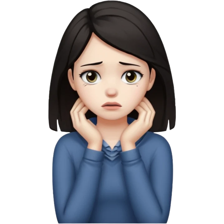 A girl choking herself  emoji