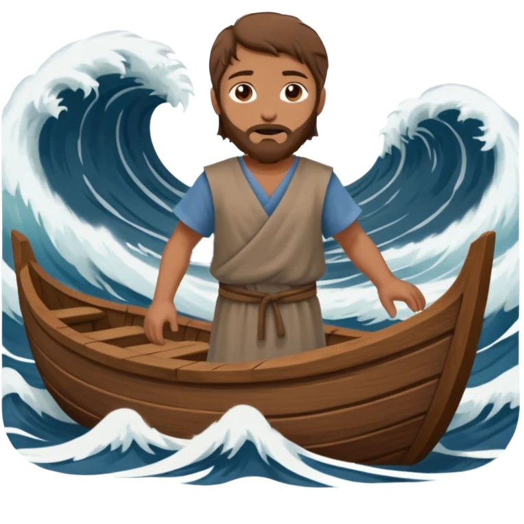 Biblical Noah on a boat emoji