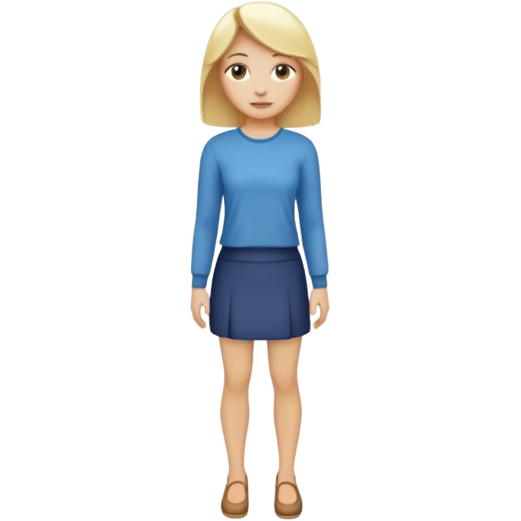woman with blond hair standing showing full body emoji