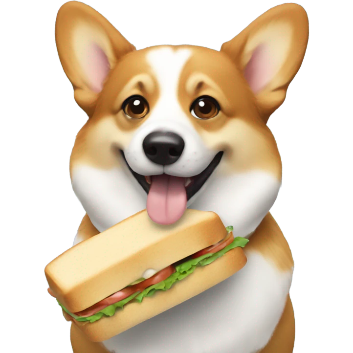 Corgi eating a sandwich emoji