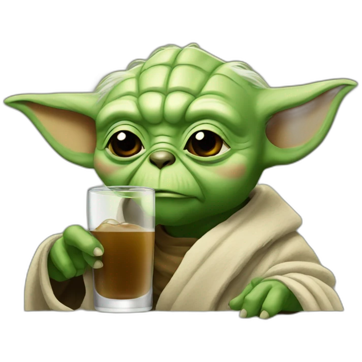 Yoda drinking bear emoji