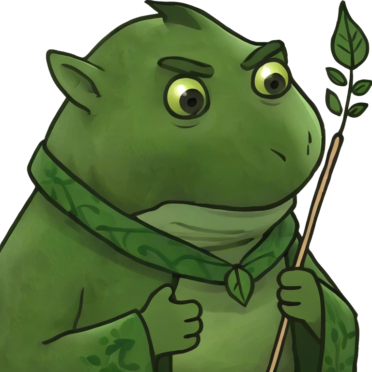 troll with stick in forest emoji