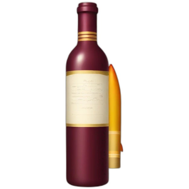 Wine in a rocket  emoji