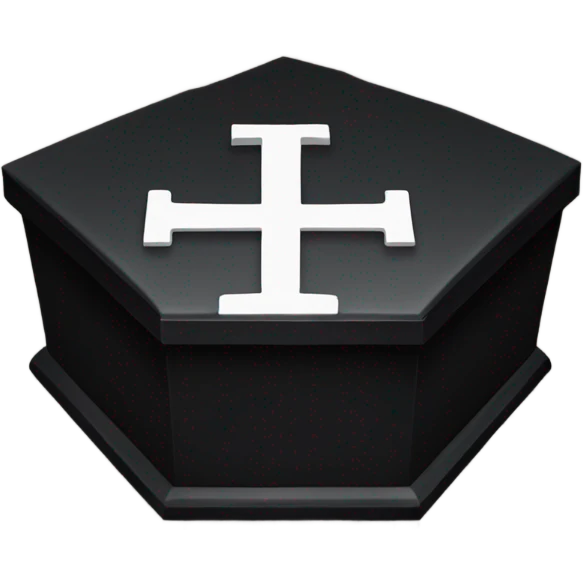 a black coffin with a cross emoji