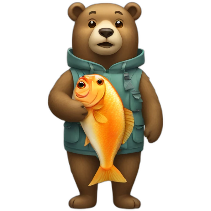 bear wearing fish costume emoji