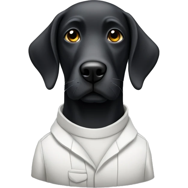 Old white mechanic black lab emoji