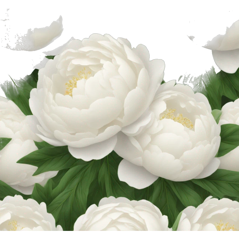 White peonies bouquet  emoji