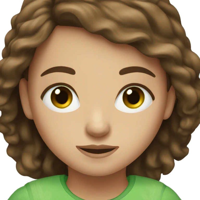 Brown haired girl with green eyes  emoji