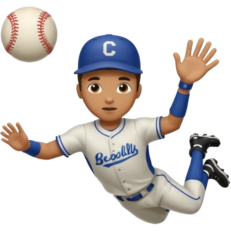 baseball player diving to catch the ball emoji