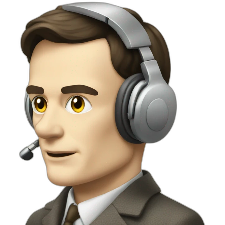 Alan Turing listening to an audiobook emoji