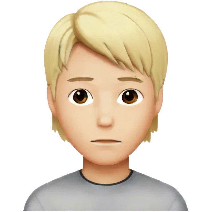 a anime blonde guy with midle part and a jawline emoji