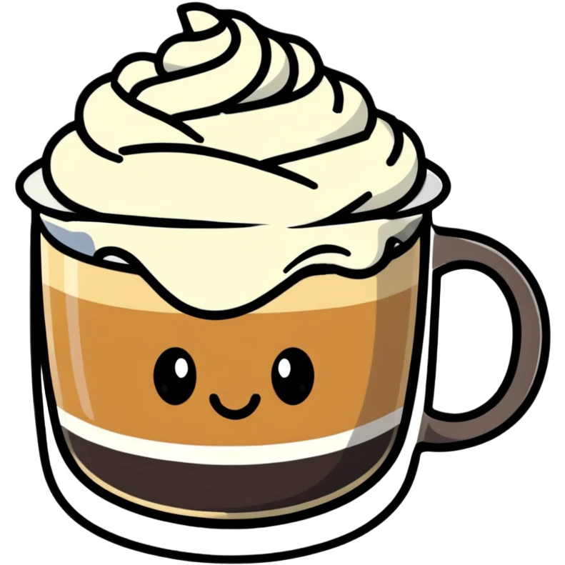 Raf coffee mug with whipped cream on top emoji