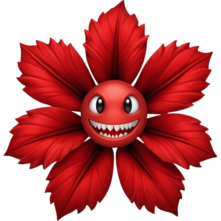 un fiore con 5 petali ma che nei petali ci siano denti come se fosse un mostro emoji