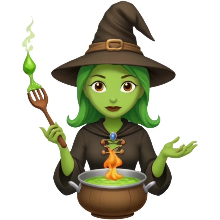 green witch cooking potion emoji