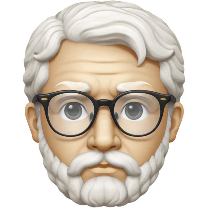 white marble greek statue head with glassess emoji