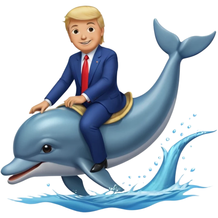 trump riding a dolphin emoji