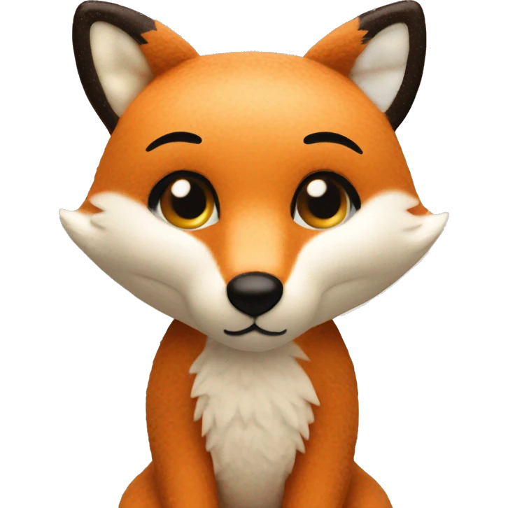 whole body of fox in jellycat style emoji