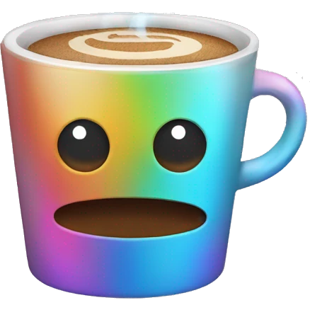 holographic coffee emoji
