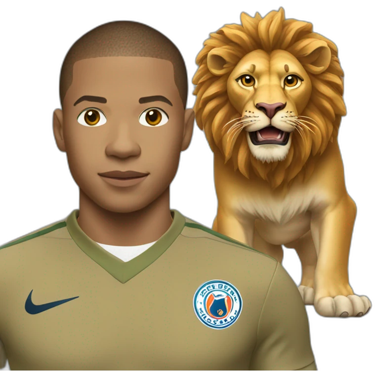 Mbappe sur un lion emoji