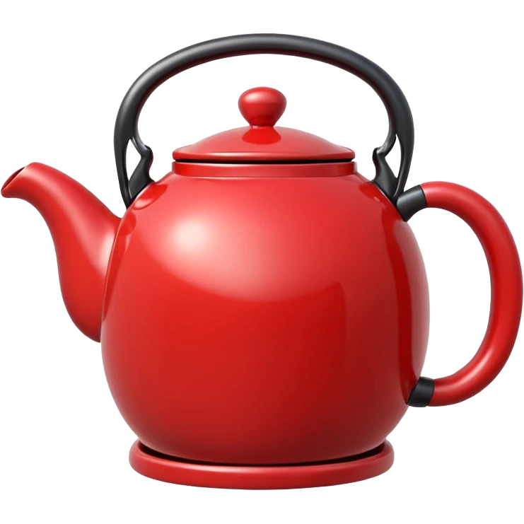 teapot emoji style, similar to dual sword and coffee cup emoji style, moderate red color #c05734 emoji