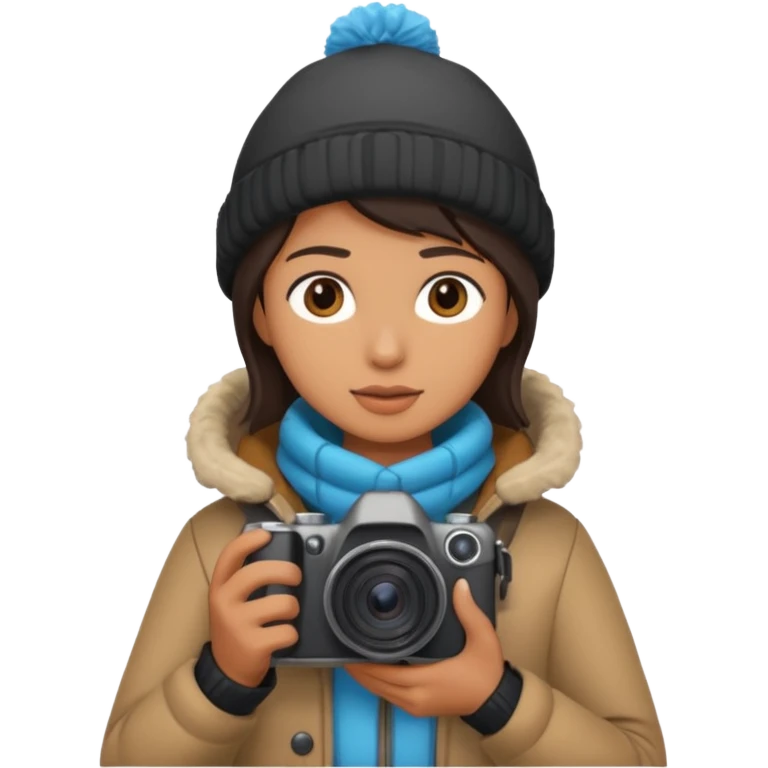 fotographer with winter clothes emoji