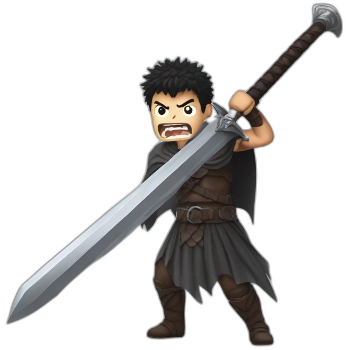 angry berserk guts carrying huge sword without guard emoji