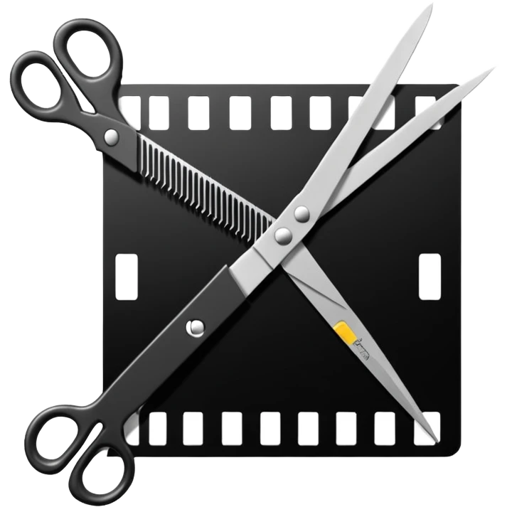 film strip with scissors cutting it emoji
