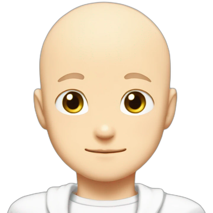 Cute bald cat like saitama in one punch man emoji