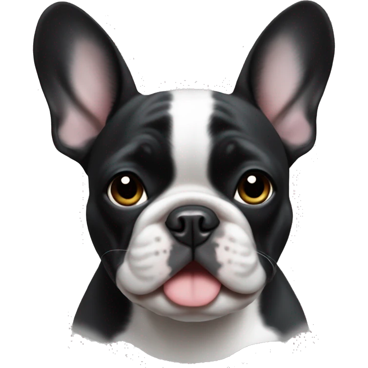 Black and white French bulldog  emoji