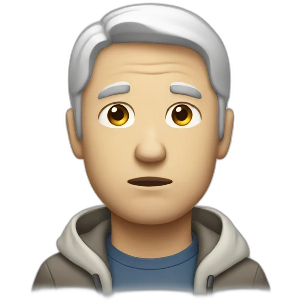sad white man walking emoji