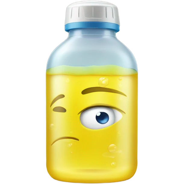 Yellow liquid in water bottle  emoji