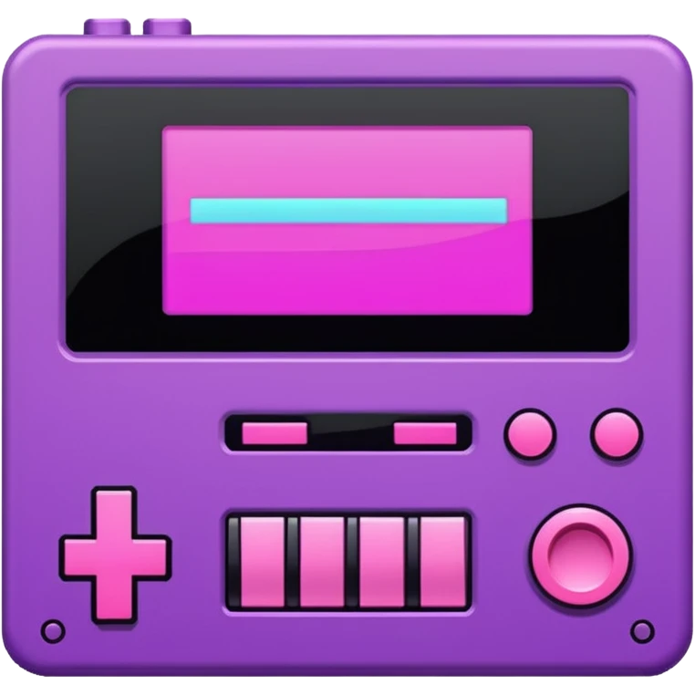 Necesito botones para un reproductor de música, los botones tienen que mezclar un estilo pixel art con vaporwave y usar como coló principal un morado, tienen que ser de: Rewind, Play, Pause, Forward y Stop emoji
