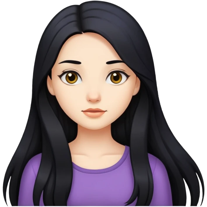 دختر با موهای مشکی بلند emoji