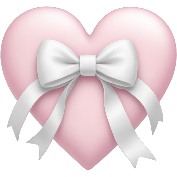 Pastel pink heart with white bow emoji
