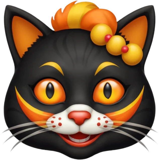 black cat clown emoji