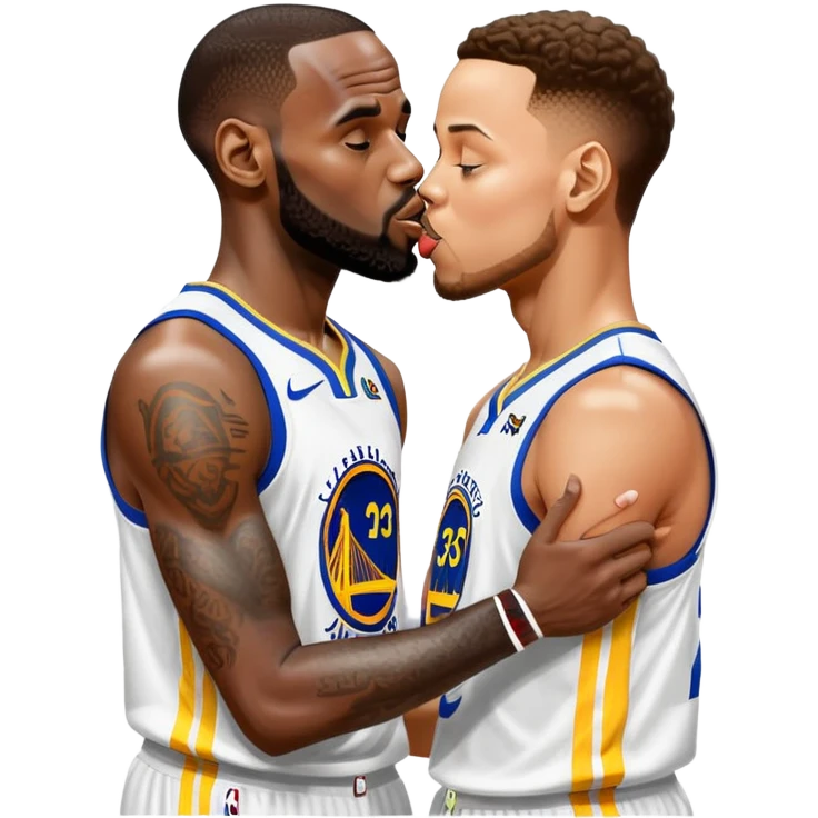 LeBron kissing curry emoji