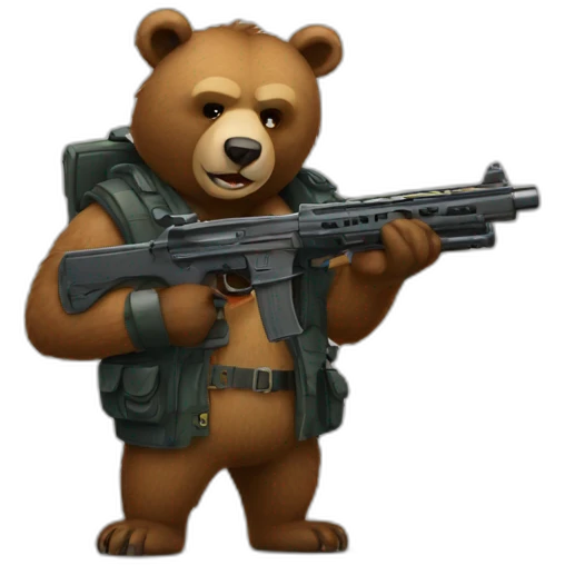 bear with gun emoji
